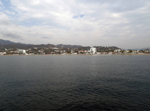 Morning view from my anchorage in Santiago Bay
